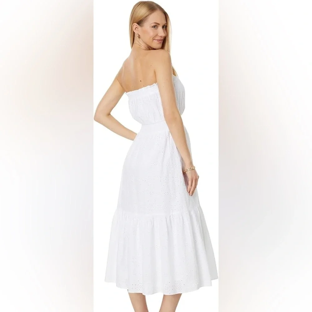 Lilly Pulitzer® Nicole Strapless Eyelet 100% Cotton Fully Lined w/Cotton dress - Picture 3 of 16